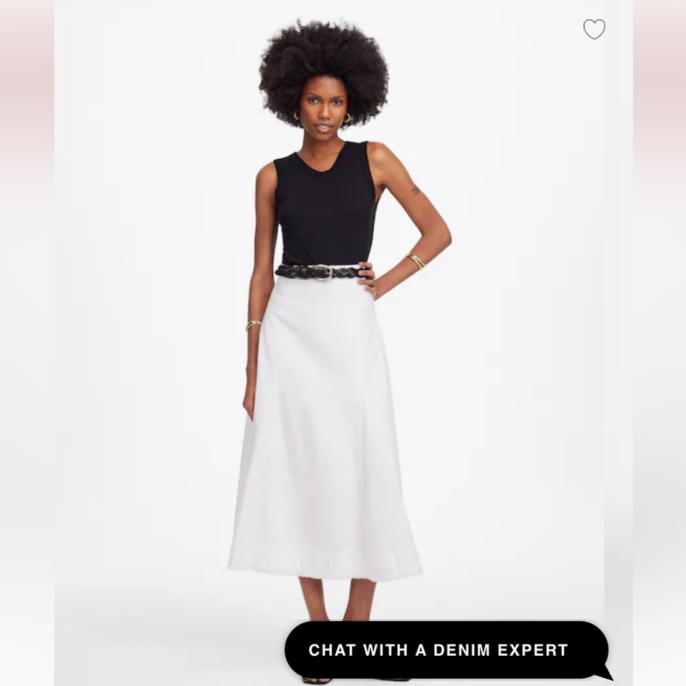 Madewell Fluted Midi Skirt in Tile White